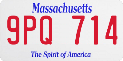 MA license plate 9PQ714