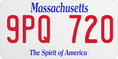 MA license plate 9PQ720