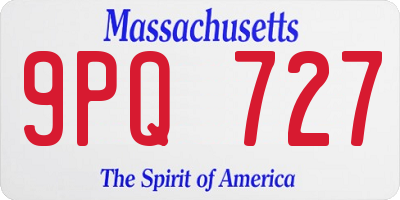 MA license plate 9PQ727