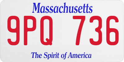 MA license plate 9PQ736