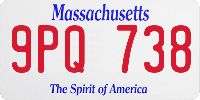 MA license plate 9PQ738
