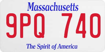 MA license plate 9PQ740