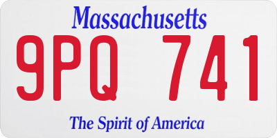 MA license plate 9PQ741