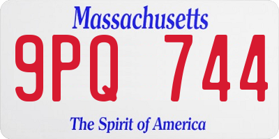 MA license plate 9PQ744