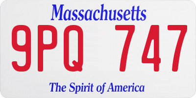 MA license plate 9PQ747