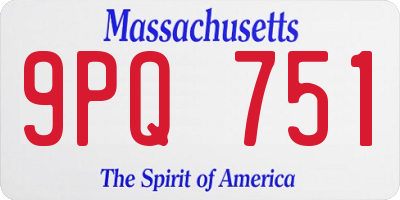 MA license plate 9PQ751
