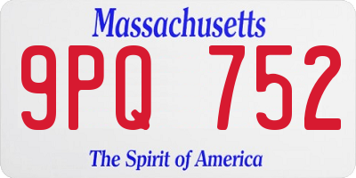MA license plate 9PQ752