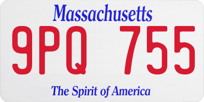 MA license plate 9PQ755