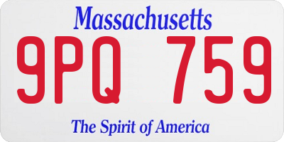 MA license plate 9PQ759