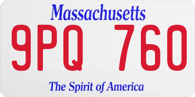 MA license plate 9PQ760