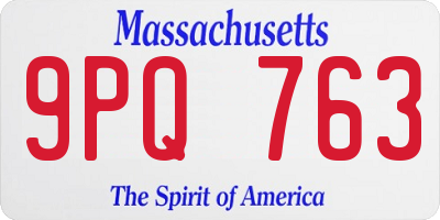 MA license plate 9PQ763