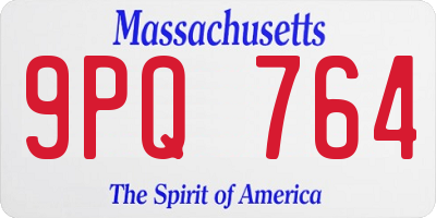 MA license plate 9PQ764