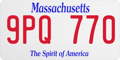 MA license plate 9PQ770