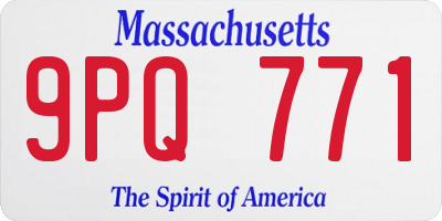 MA license plate 9PQ771