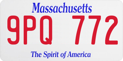 MA license plate 9PQ772