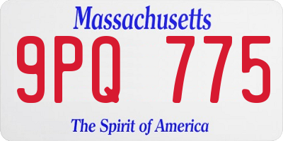 MA license plate 9PQ775