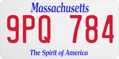 MA license plate 9PQ784