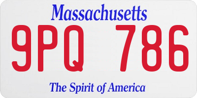 MA license plate 9PQ786