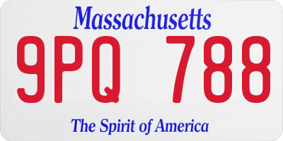 MA license plate 9PQ788