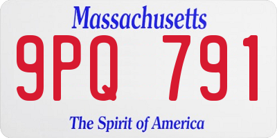 MA license plate 9PQ791