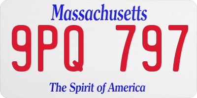 MA license plate 9PQ797