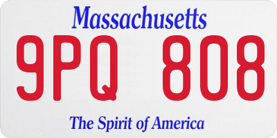 MA license plate 9PQ808