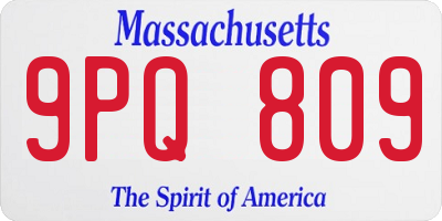 MA license plate 9PQ809
