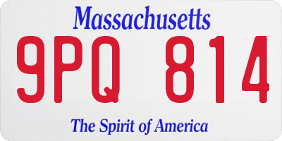 MA license plate 9PQ814