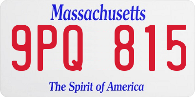 MA license plate 9PQ815