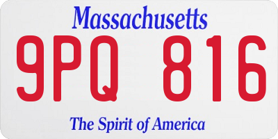 MA license plate 9PQ816