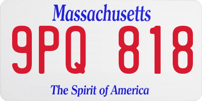 MA license plate 9PQ818