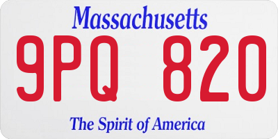 MA license plate 9PQ820