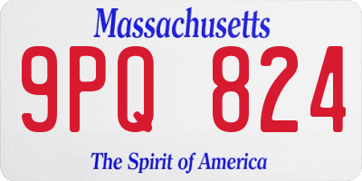 MA license plate 9PQ824