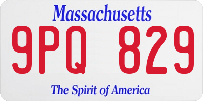 MA license plate 9PQ829