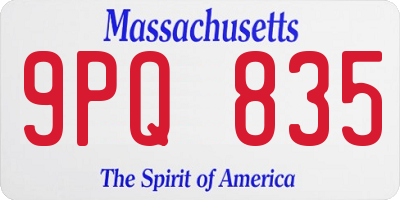 MA license plate 9PQ835