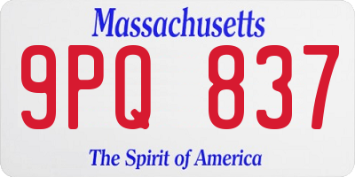 MA license plate 9PQ837