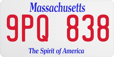 MA license plate 9PQ838