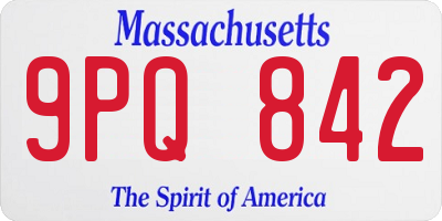 MA license plate 9PQ842