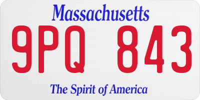 MA license plate 9PQ843