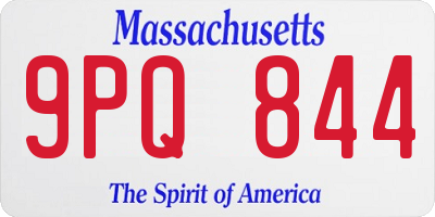 MA license plate 9PQ844