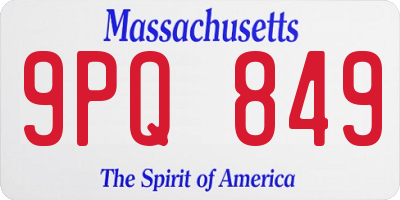 MA license plate 9PQ849