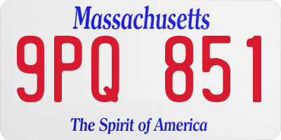 MA license plate 9PQ851