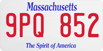 MA license plate 9PQ852