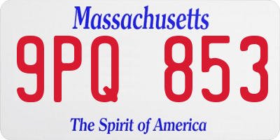 MA license plate 9PQ853