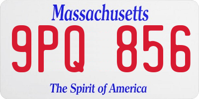 MA license plate 9PQ856