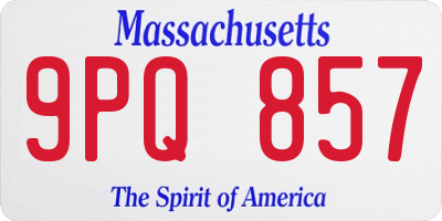 MA license plate 9PQ857