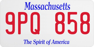 MA license plate 9PQ858