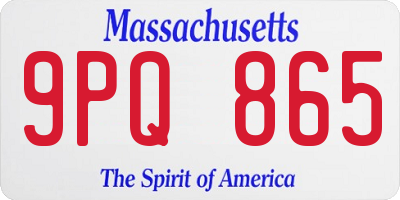 MA license plate 9PQ865