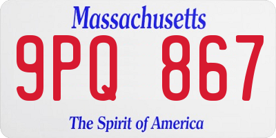 MA license plate 9PQ867