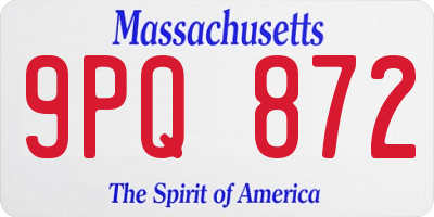 MA license plate 9PQ872